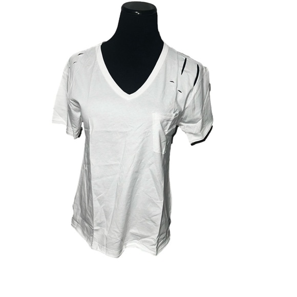 Tops - Cut Shoulders Slit Tee